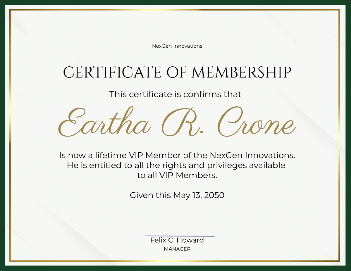 Golf Club Membership Certificate Template - Edit Online & Download