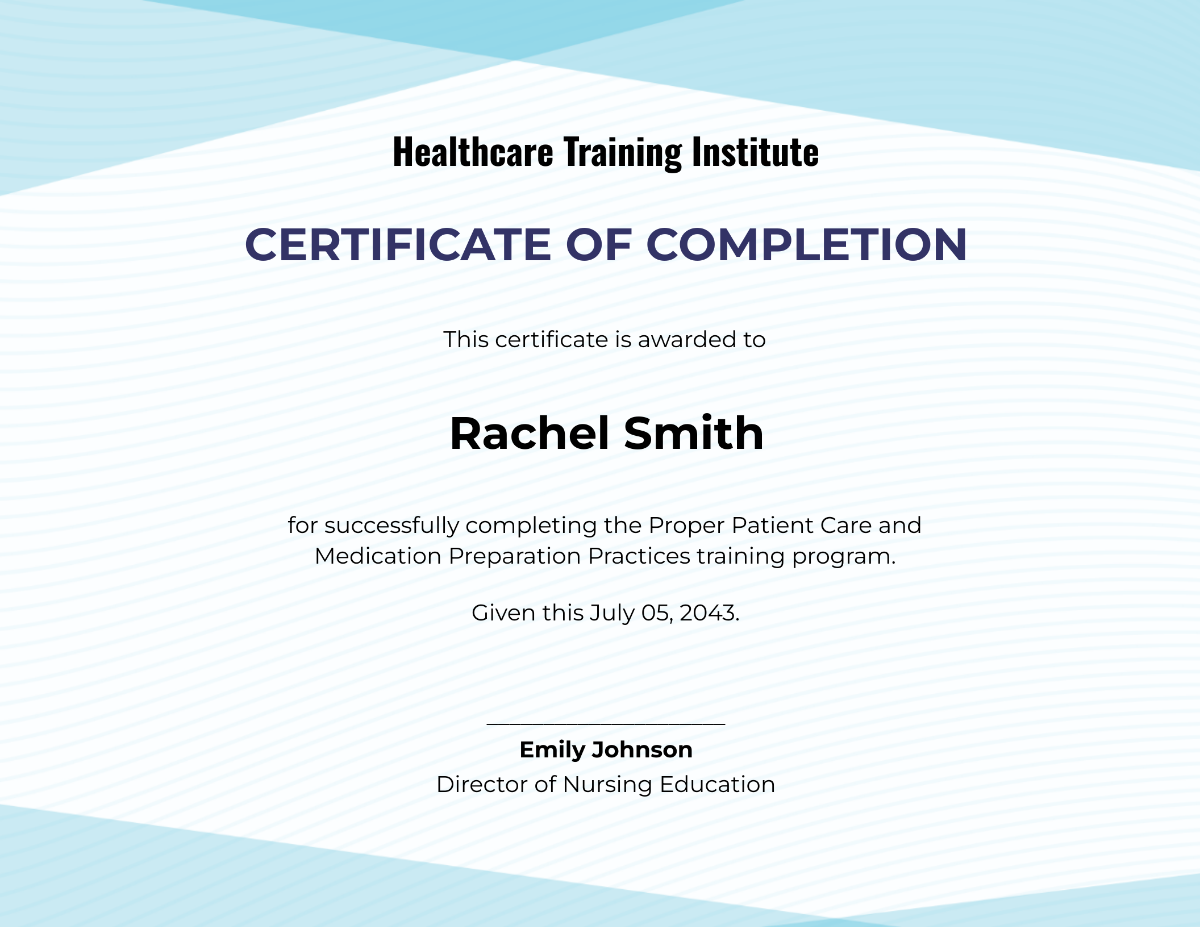 Nurse Training Certificate