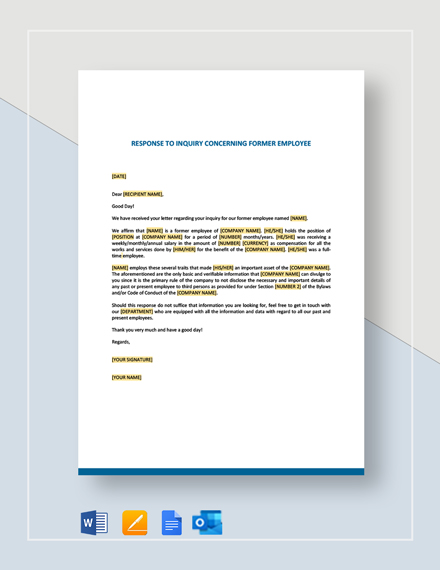 FREE Business Inquiry Letter Template - Word | Google Docs | Apple ...