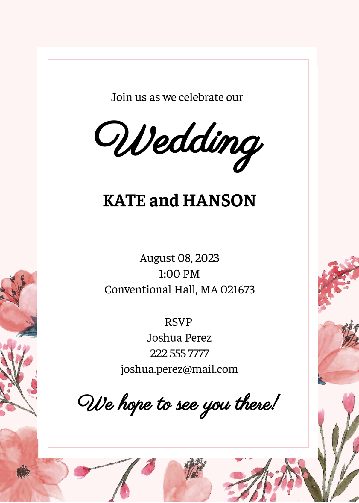 Free Wedding Invitation Templates, Editable and Printable