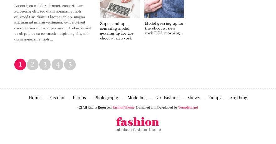Fashion Blog PSD Website Template
