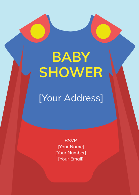 Superhero Onesie Baby Shower Invitation