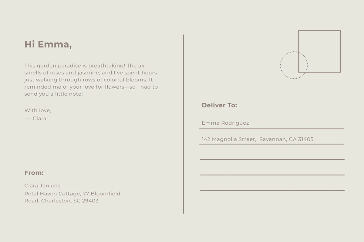 Free Floral Postcard Template to Edit Online