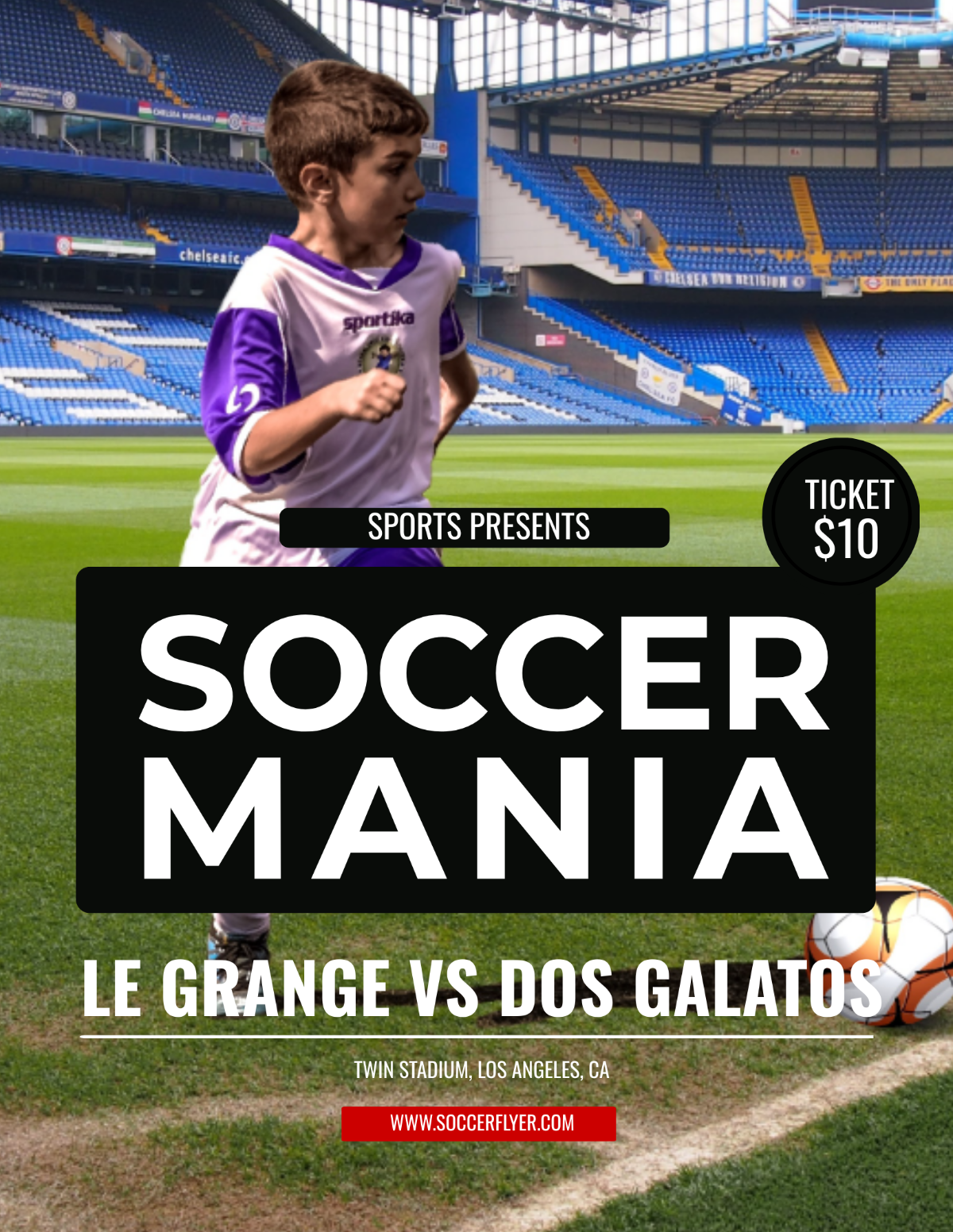 Soccer Mania Sports Flyer Template - Edit Online & Download