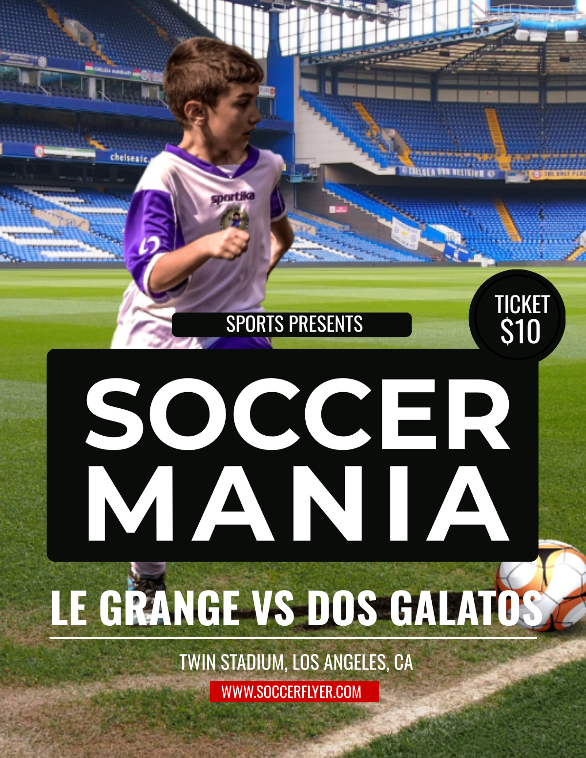 Free Soccer Mania Sports Flyer Template