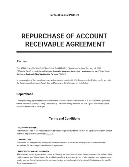 assignment of accounts receivable agreement template