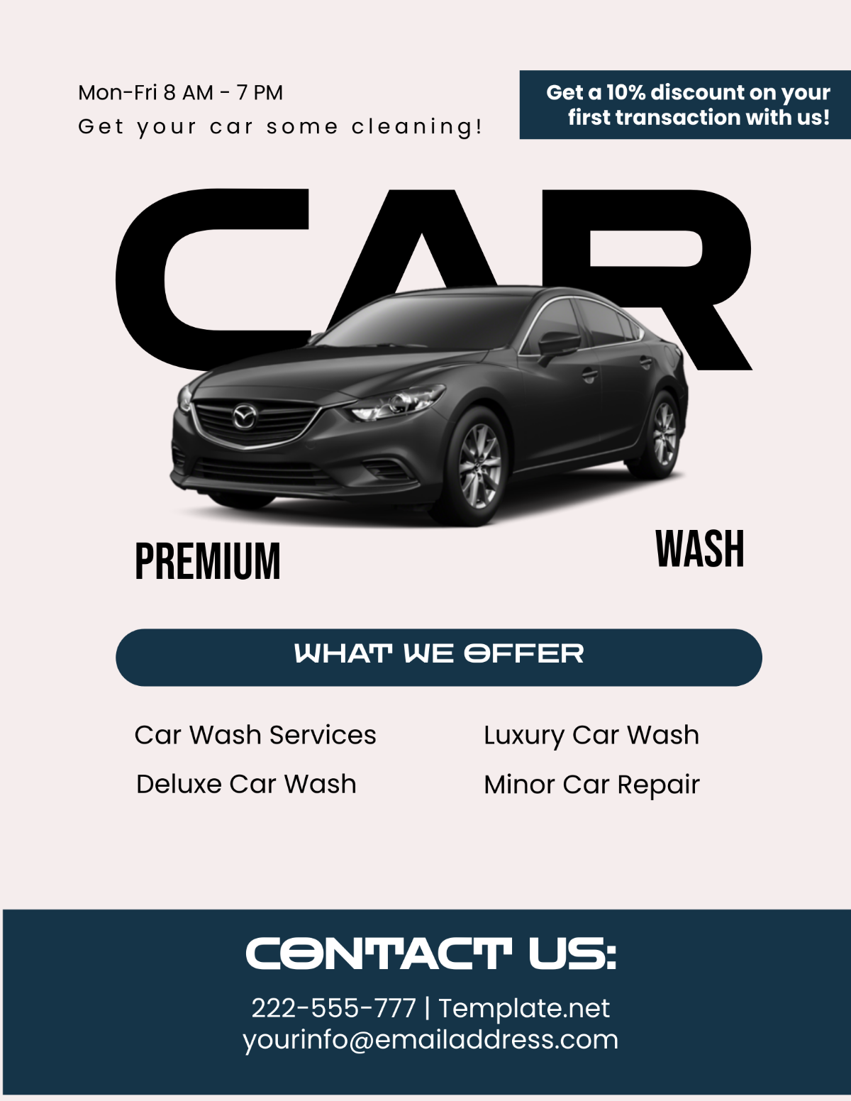 Simple Car Wash Business Flyer Template