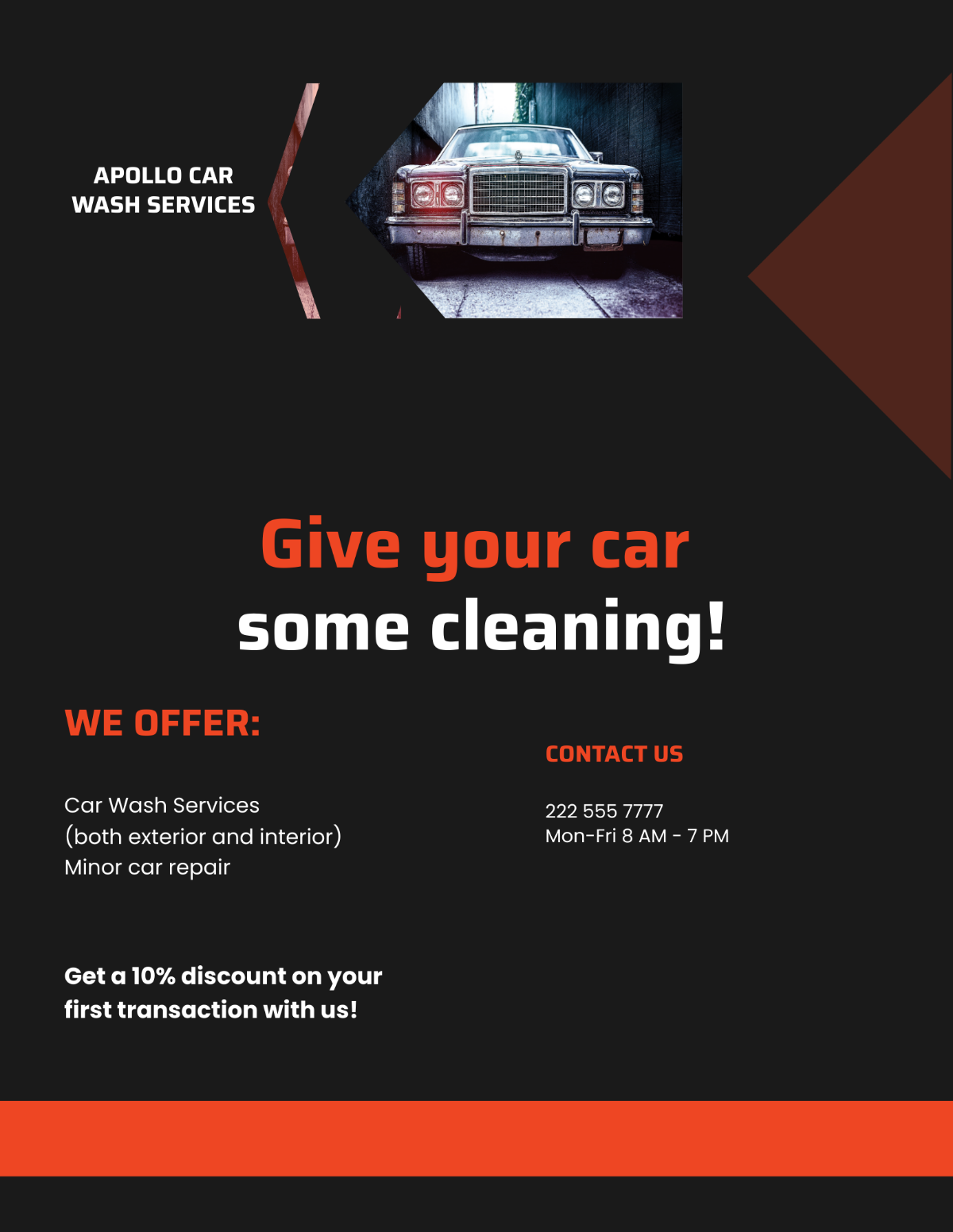 Car Wash Business Flyer Template