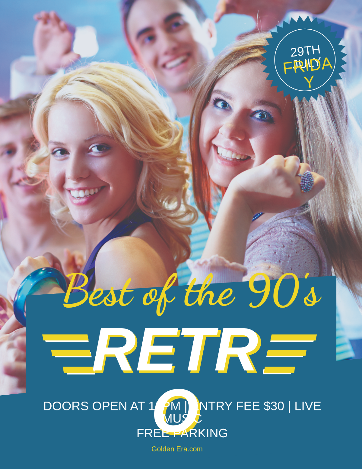 Cool Retro Style Flyer Template - Edit Online & Download