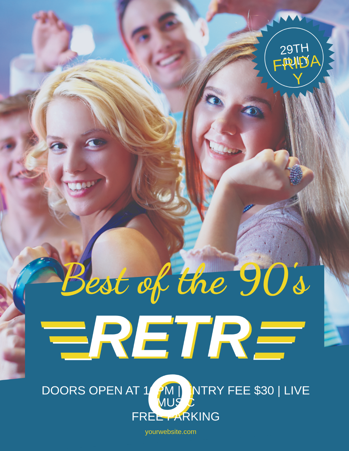 Free Cool Retro Style Flyer Template