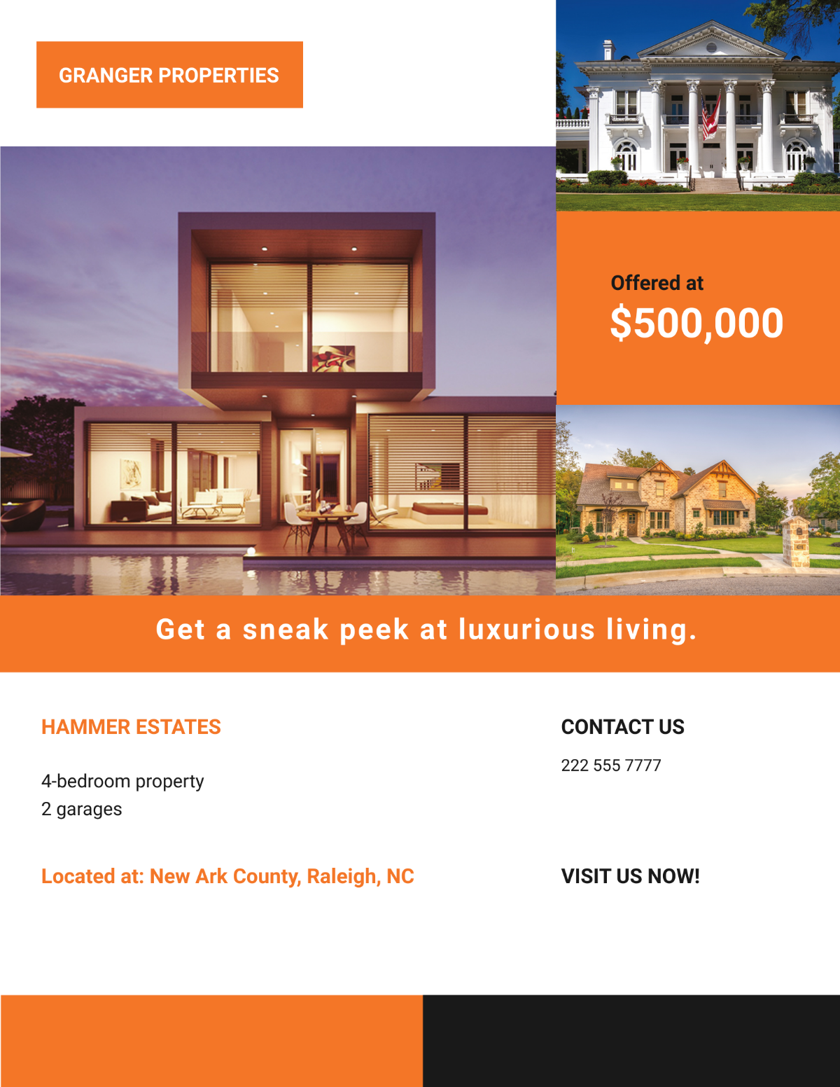 Luxurious House Real Estate Flyer Template