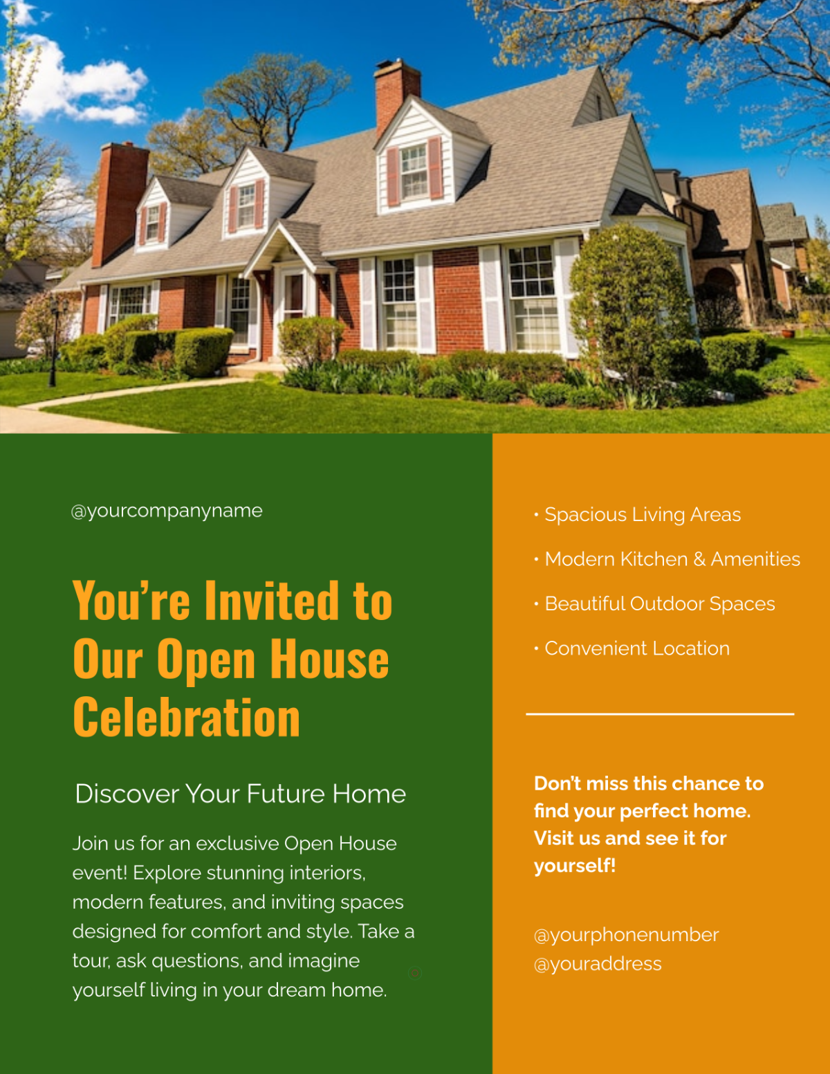 Free Open House Promotion Flyer Template to Edit Online