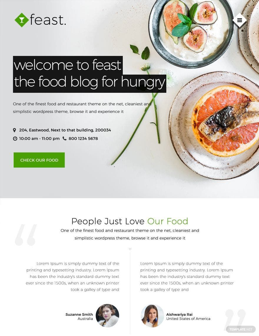 Food Blog Website Template