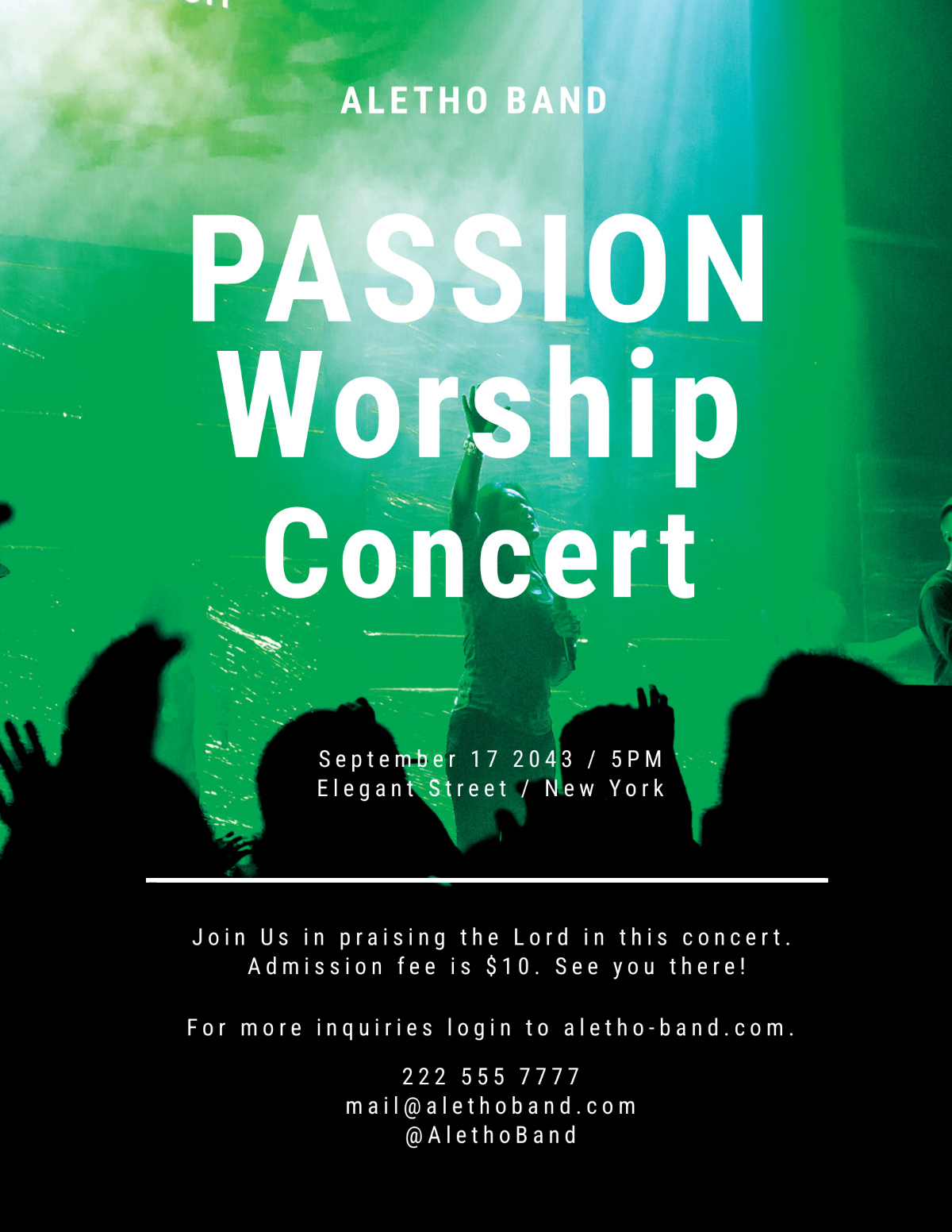 Passion Worship Conference Flyer Template - Edit Online & Download