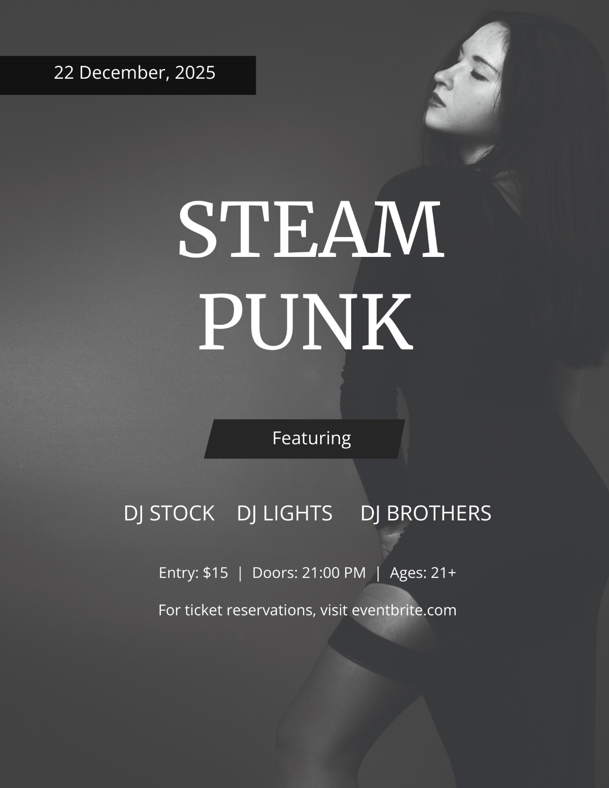 Steampunk Party Flyer Template - Edit Online & Download