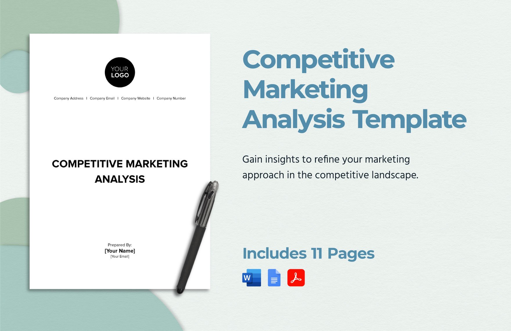 Competitive Marketing Analysis Template in Word, Google Docs, PDF