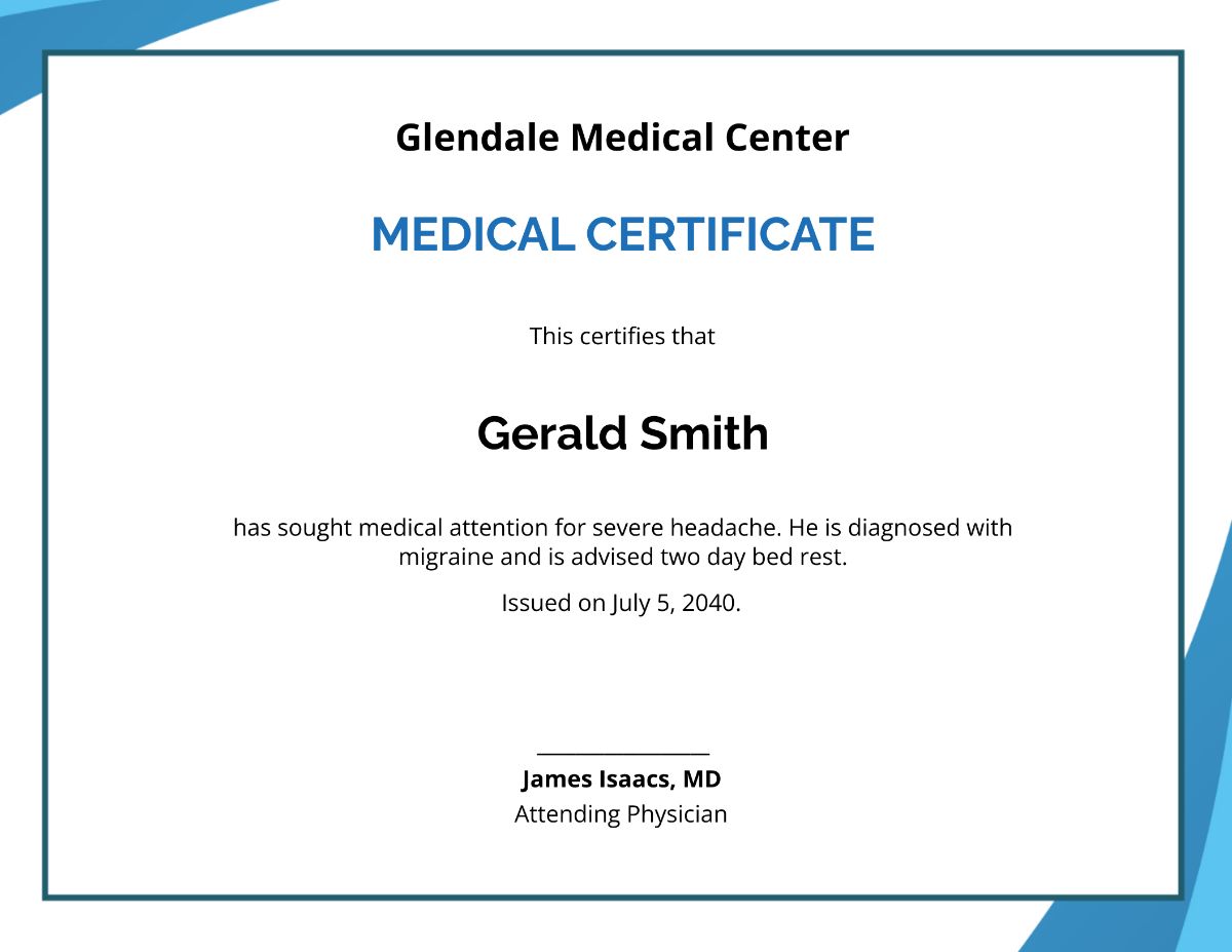Medical Certificate Format for Sick Leave