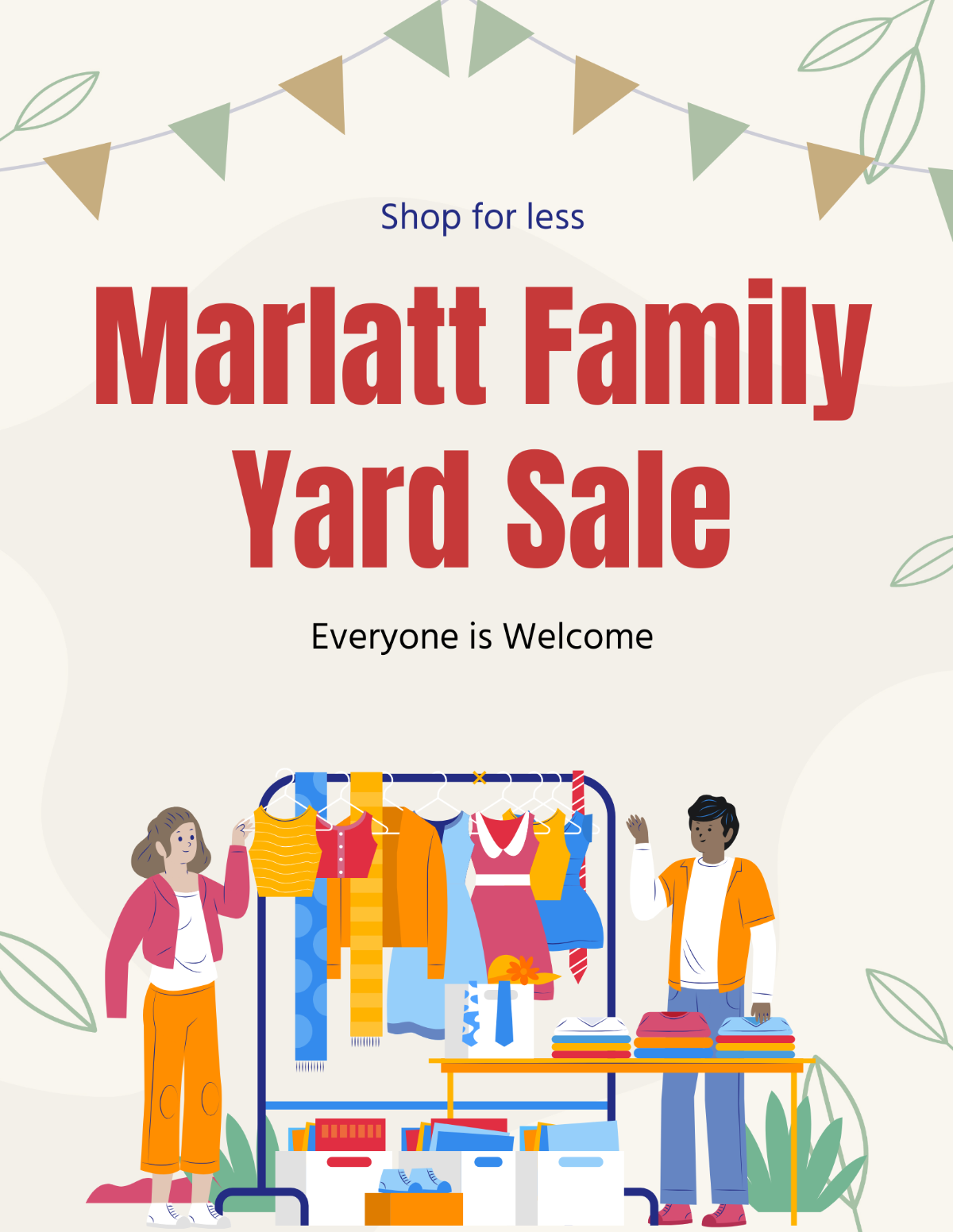 Blank Yard Sale Flyer Template