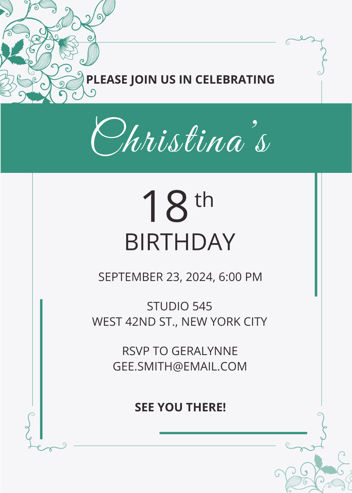Debut Birthday Invitation