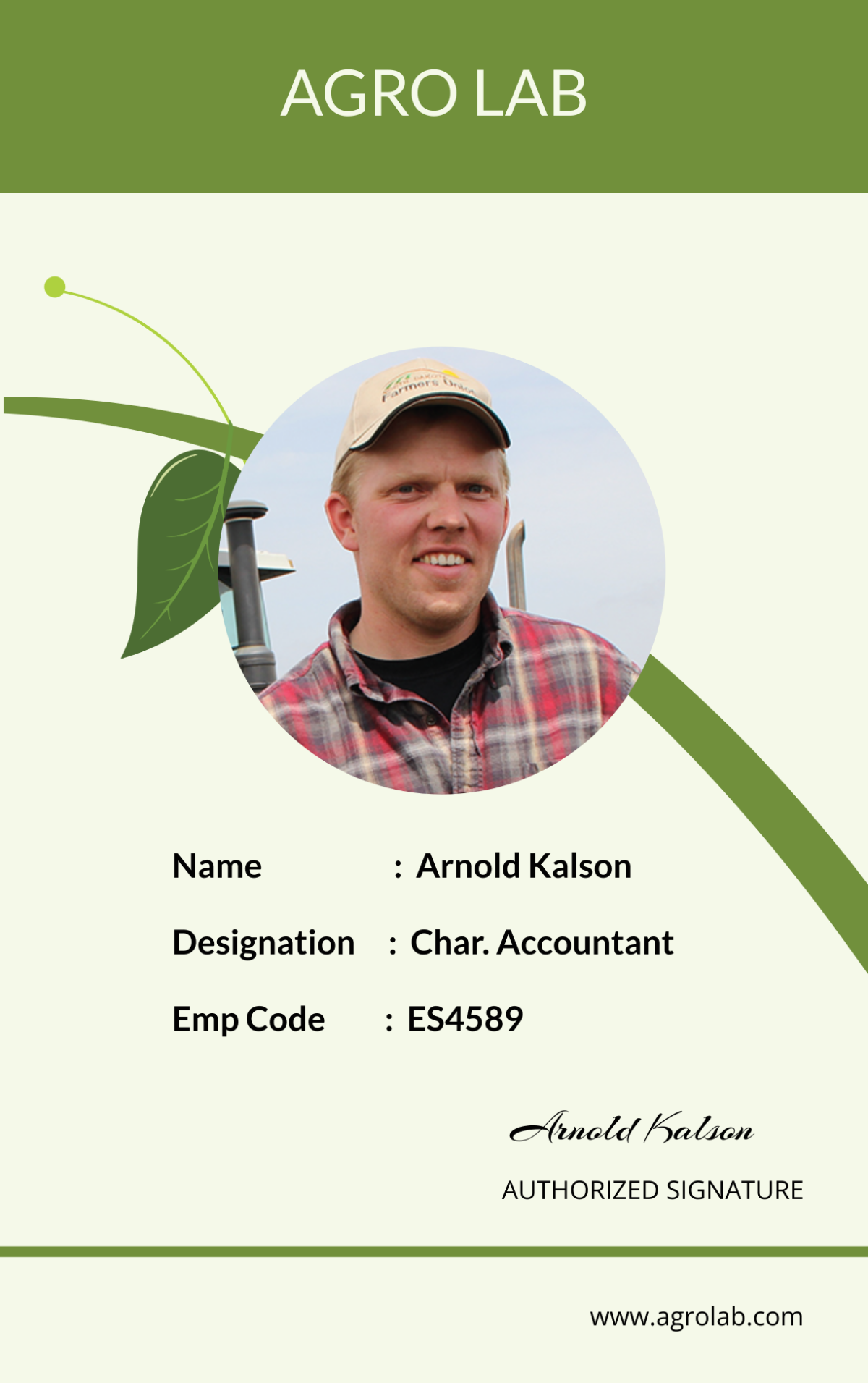 Agriculture Identity Card Template - Edit Online & Download