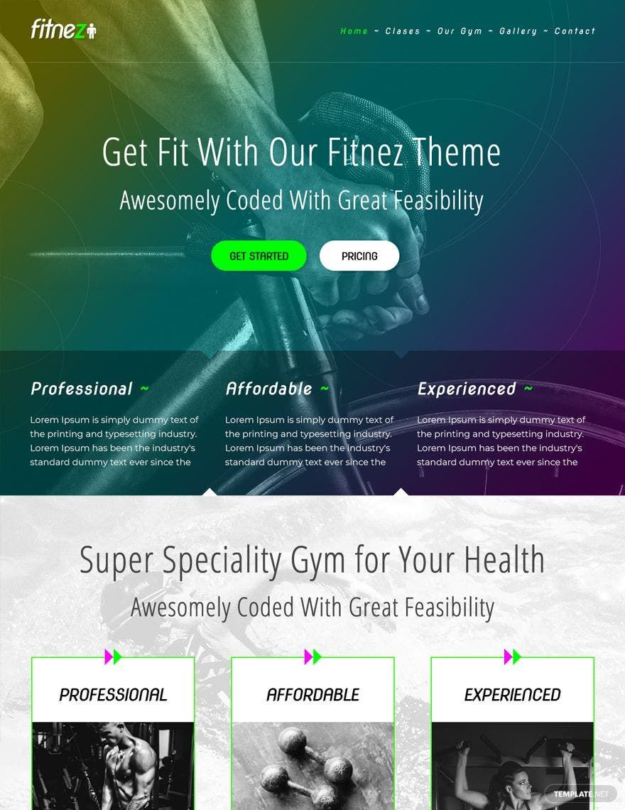 Gym PSD Website Template