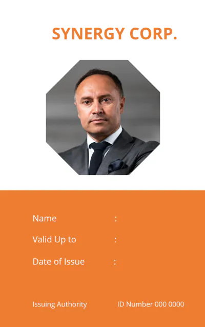 Free Corporate Blank ID Card Template to Edit Online