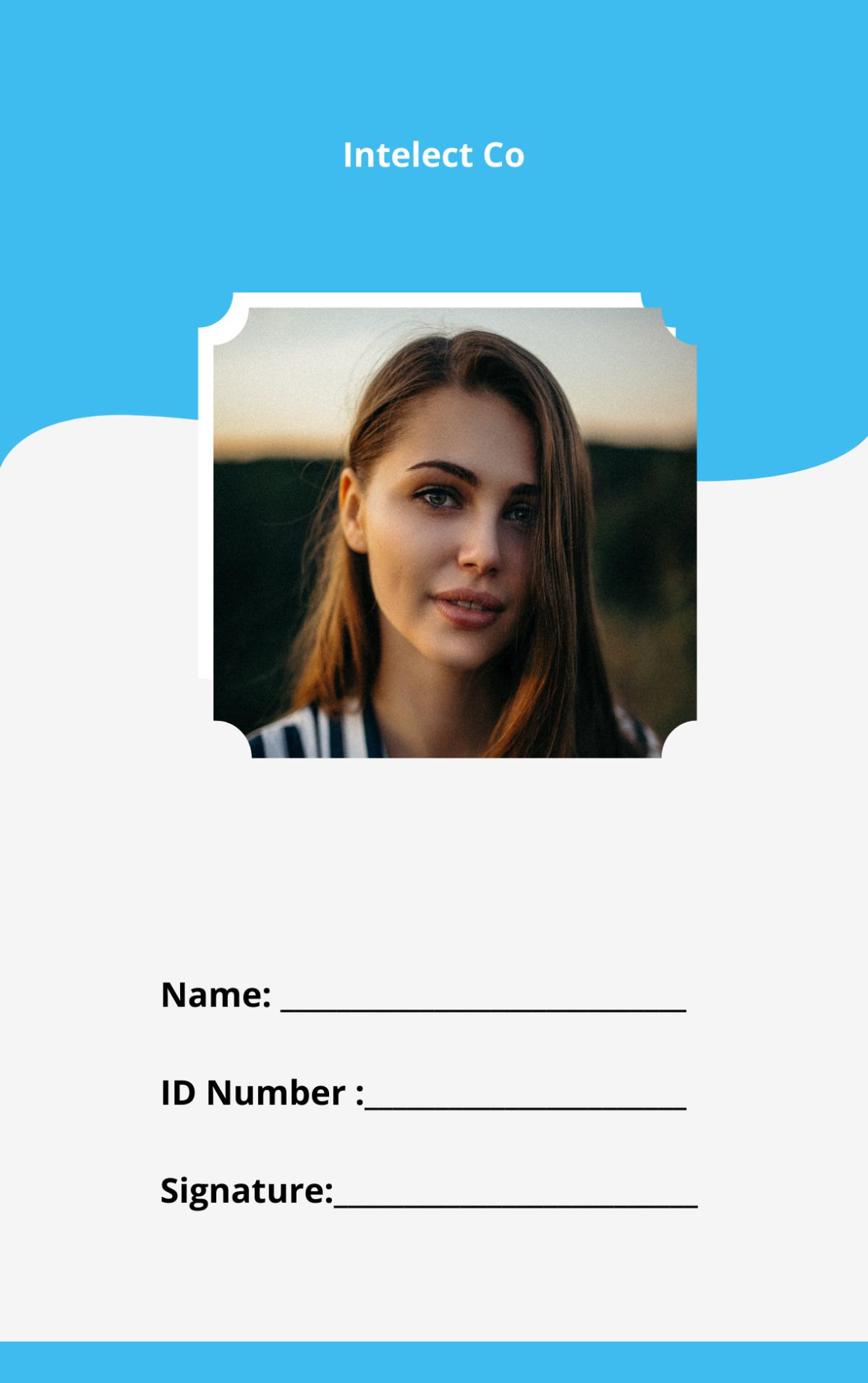 Photo Blank ID Card Template