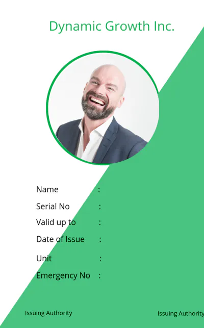 Free Staff Blank ID Card Template to Edit Online