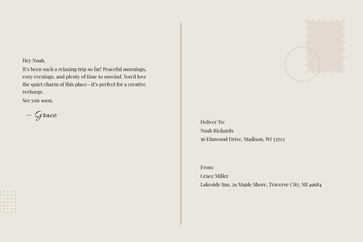 Free Blank Postcard Template to Edit Online
