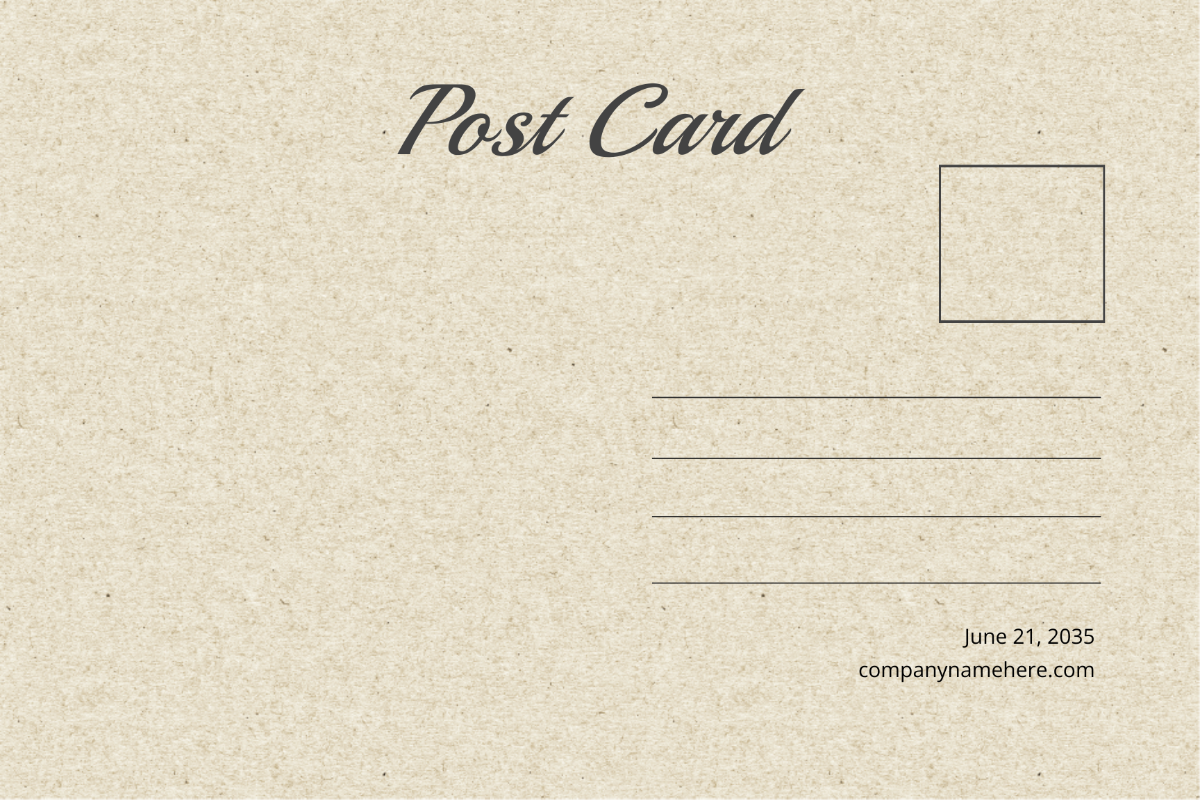 Free Standard Postcard Template