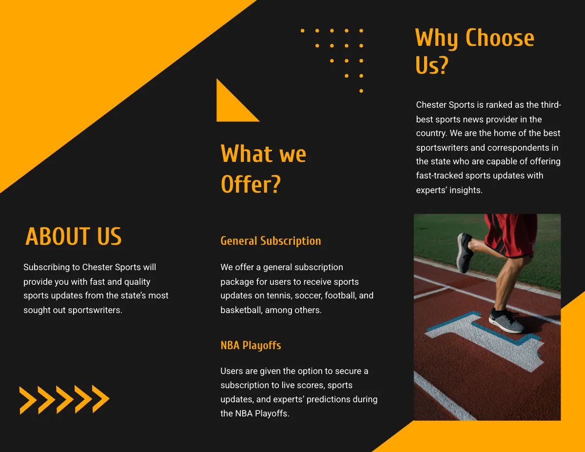Free Sports Tri-Fold Brochure Template to Edit Online Free Sports Tri-Fold Brochure Template to Edit Online