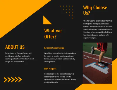 Free Sports Tri-Fold Brochure Template to Edit Online