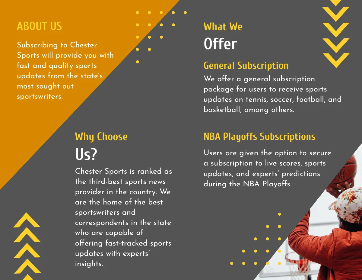 Free Sports Bi-Fold Brochure Template to Edit Online Free Sports Bi-Fold Brochure Template to Edit Online