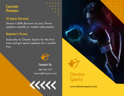 Free Sports Bi-Fold Brochure Template to Edit Online