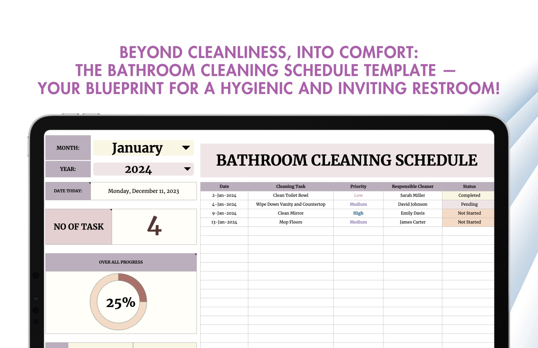 Bathroom Cleaning Schedule