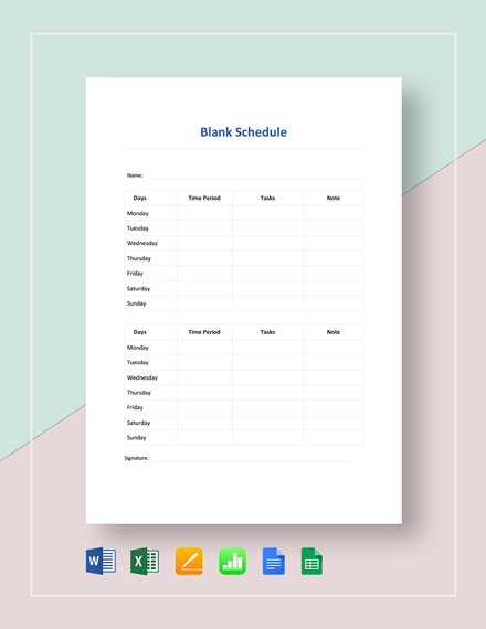 Blank Schedule