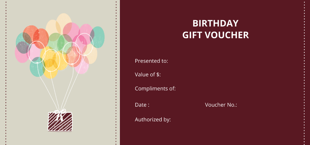 Free Birthday Voucher Template