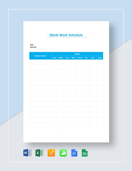 blank work schedule