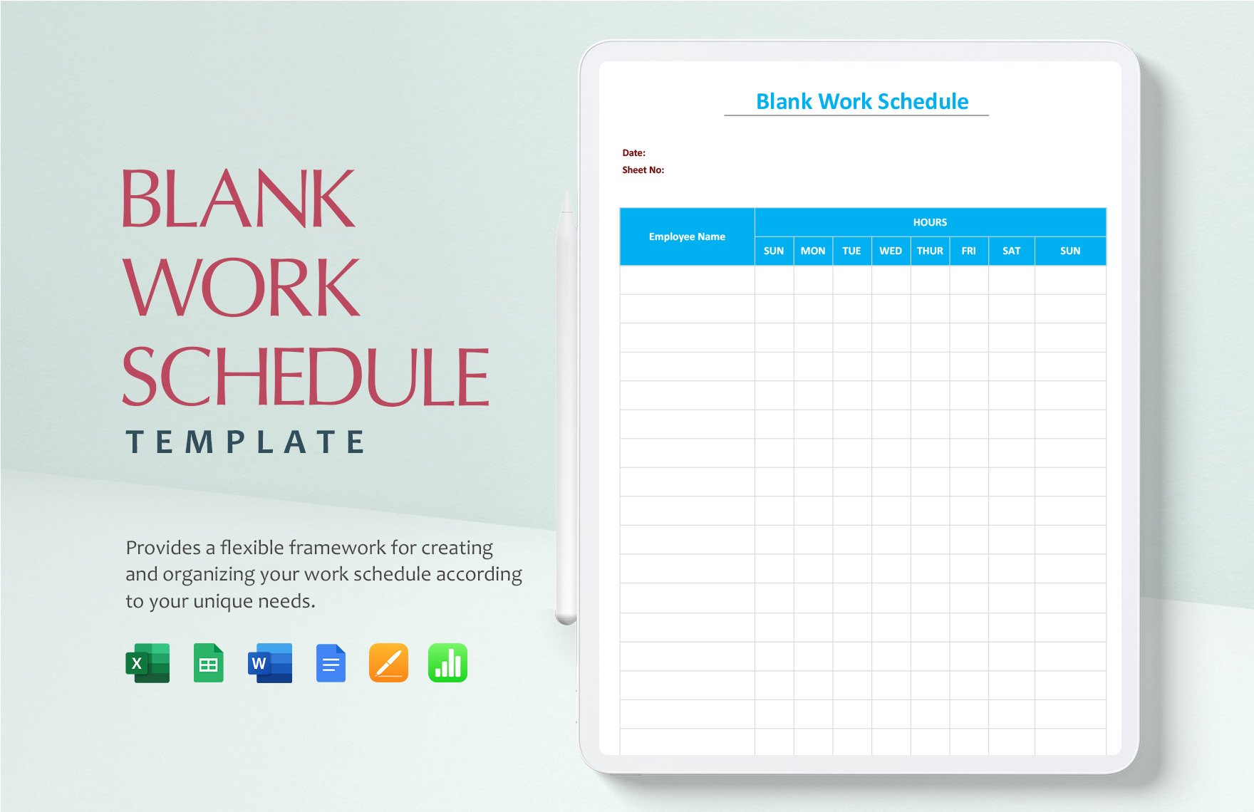 Blank Work Schedule Template