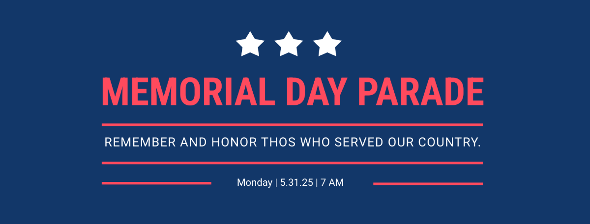 Memorial Day Facebook Event Cover Template