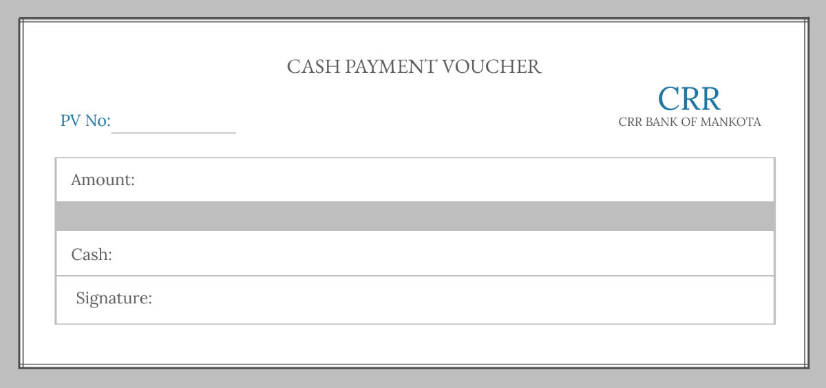 Cash Payment Voucher Template
