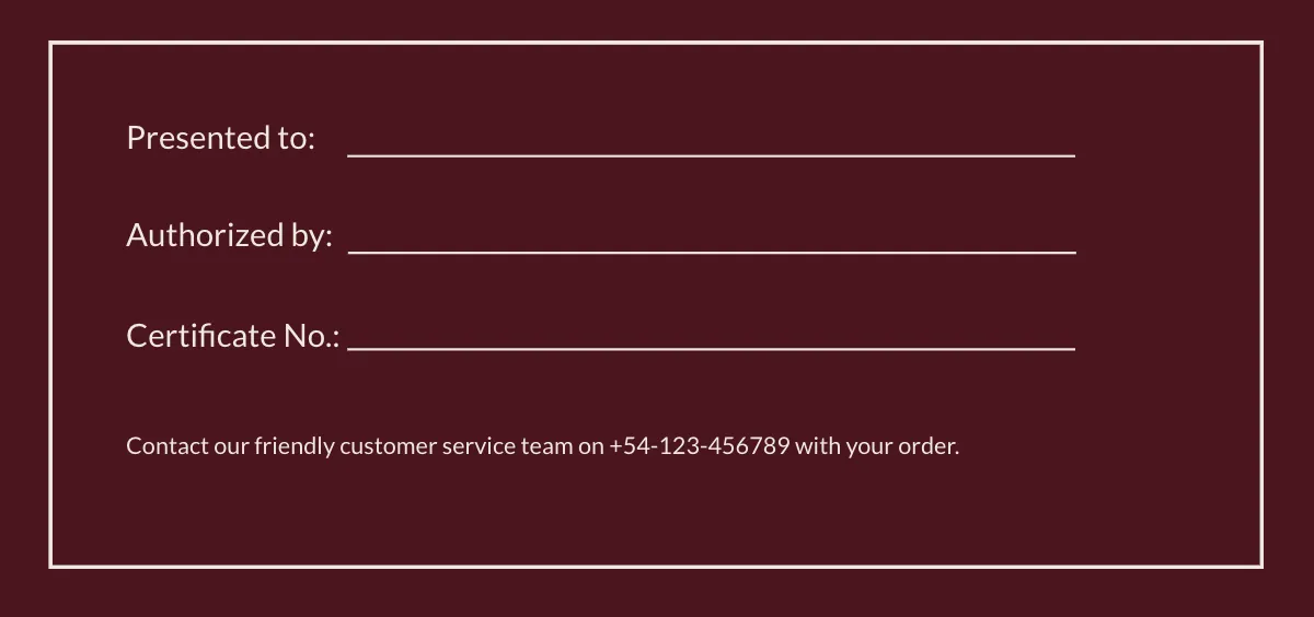 Free Basic Gift Voucher Template to Edit Online