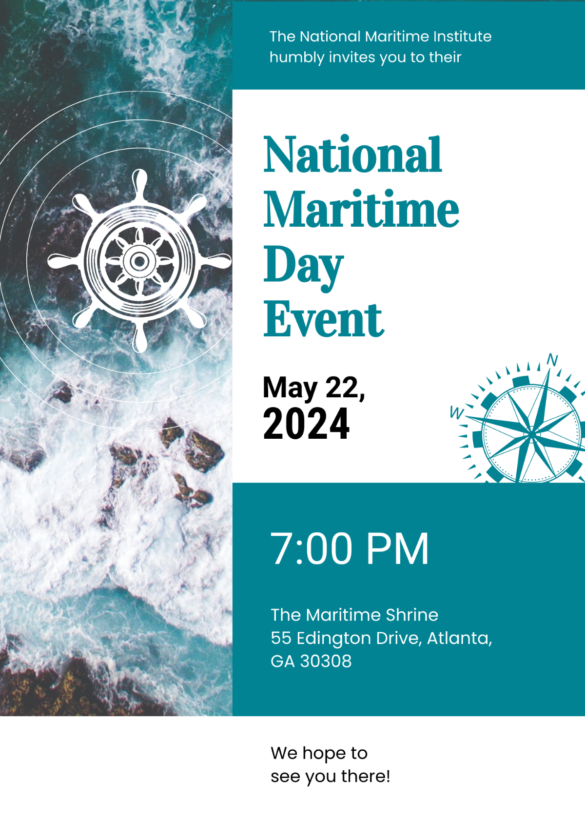 National Maritime Day Invitation Template