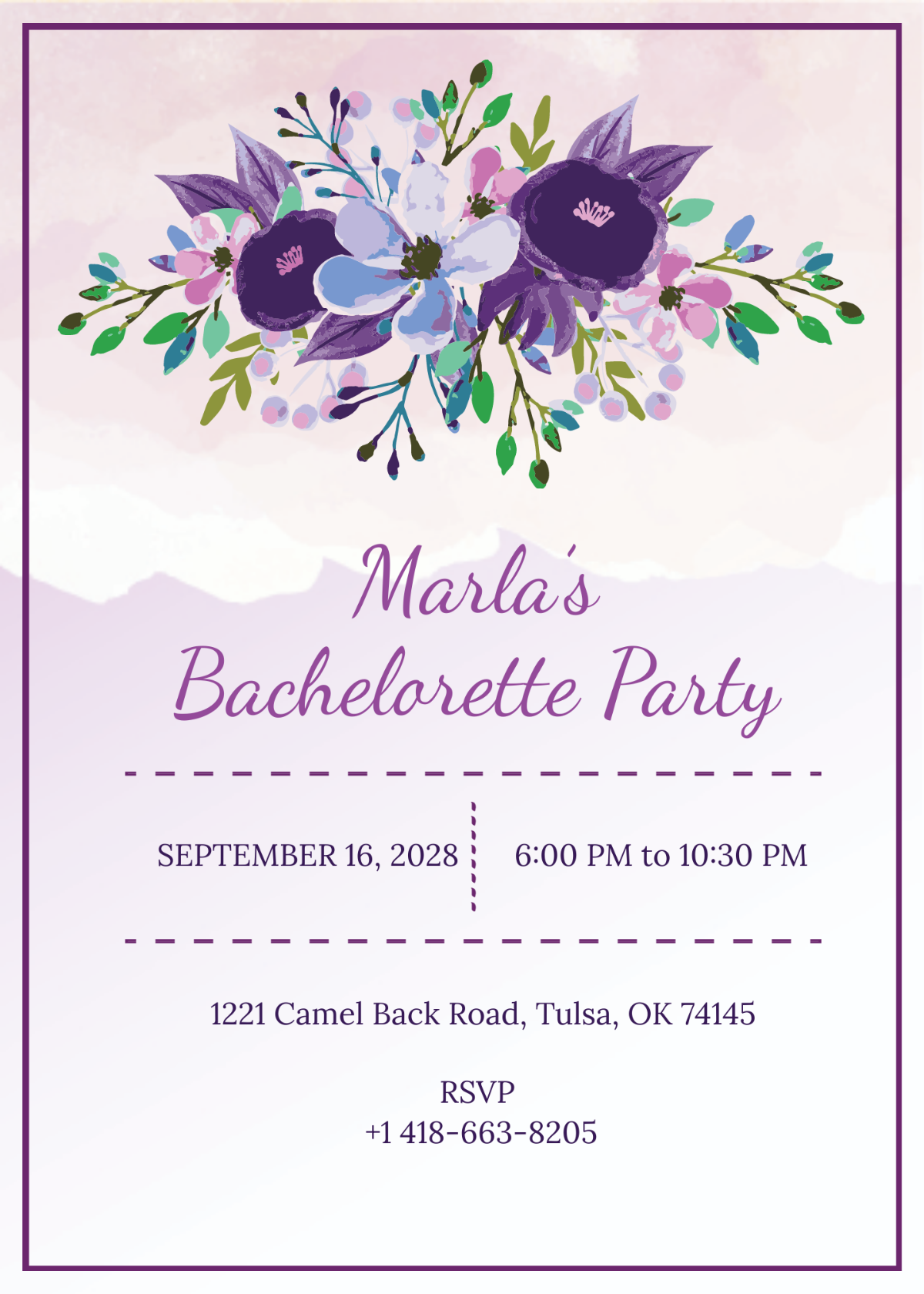 Printable Bachelorette Party Invitation Template