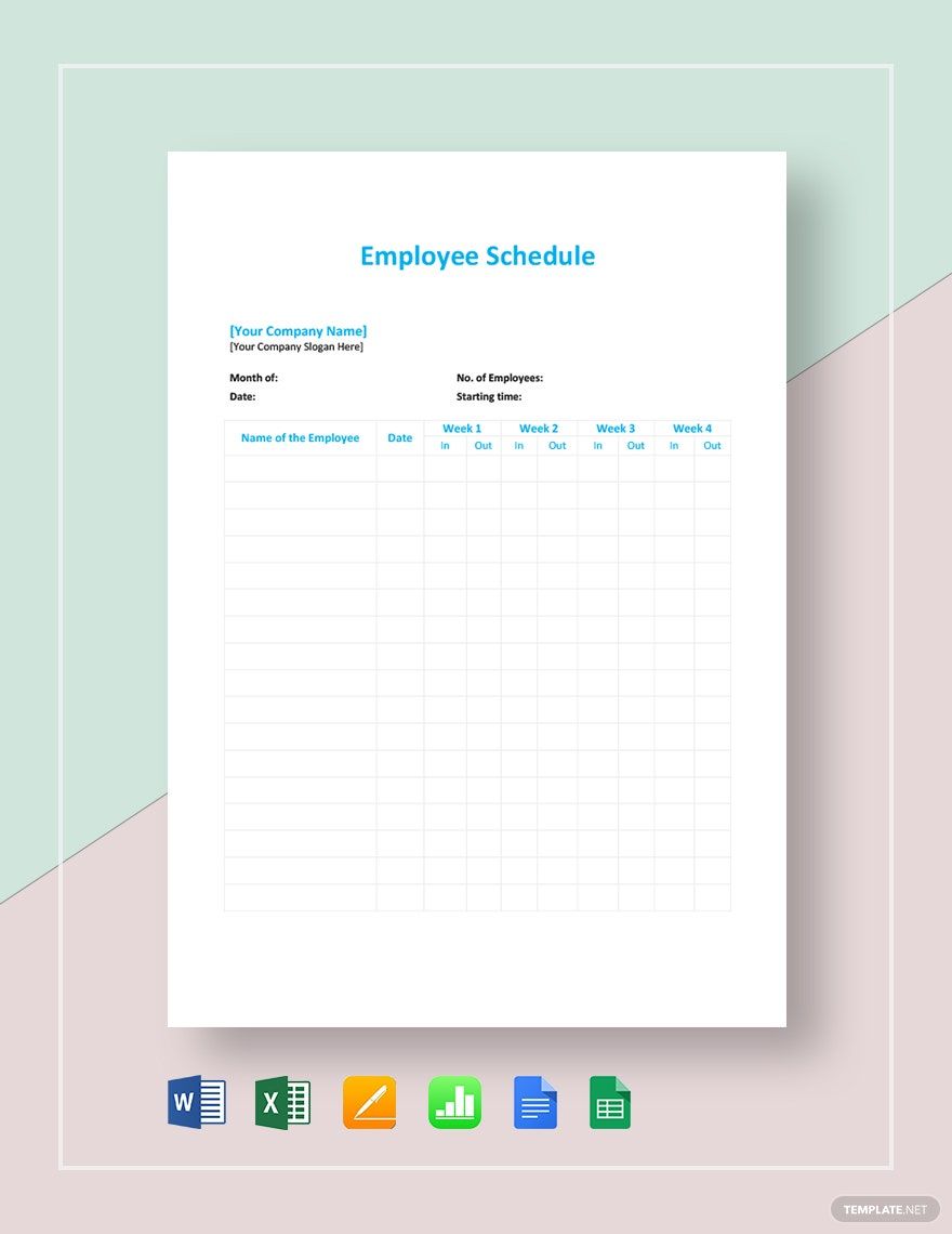 Employee Travel Schedule Template - Google Docs, Word, Apple Pages ...