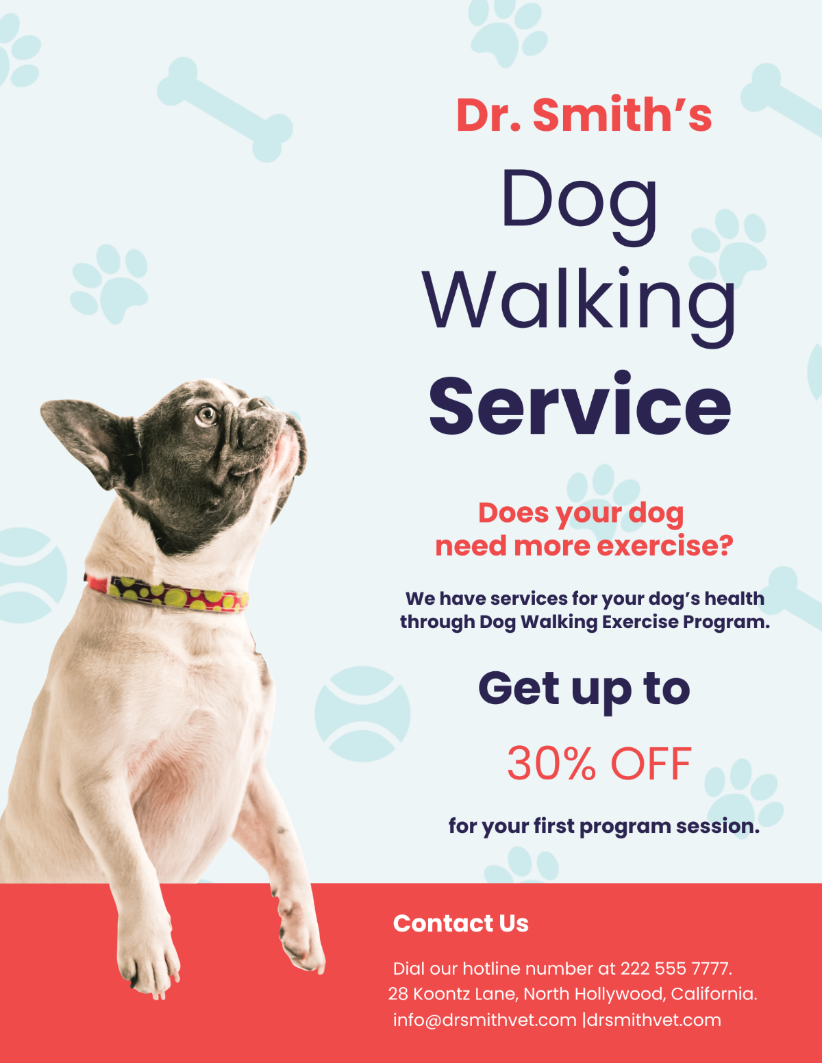 Dog Walking Service Flyer Template - Edit Online & Download