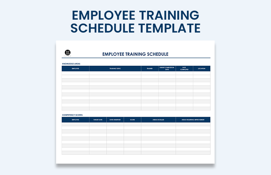 Employee Training Schedule Template Download In Word Google Docs Excel Google Sheets Apple 