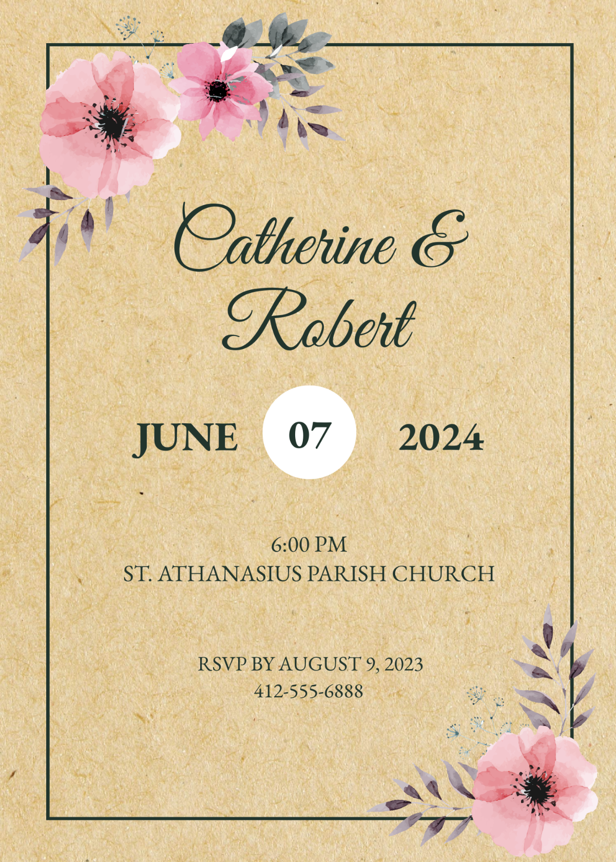 Rustic Wedding Invitation Template