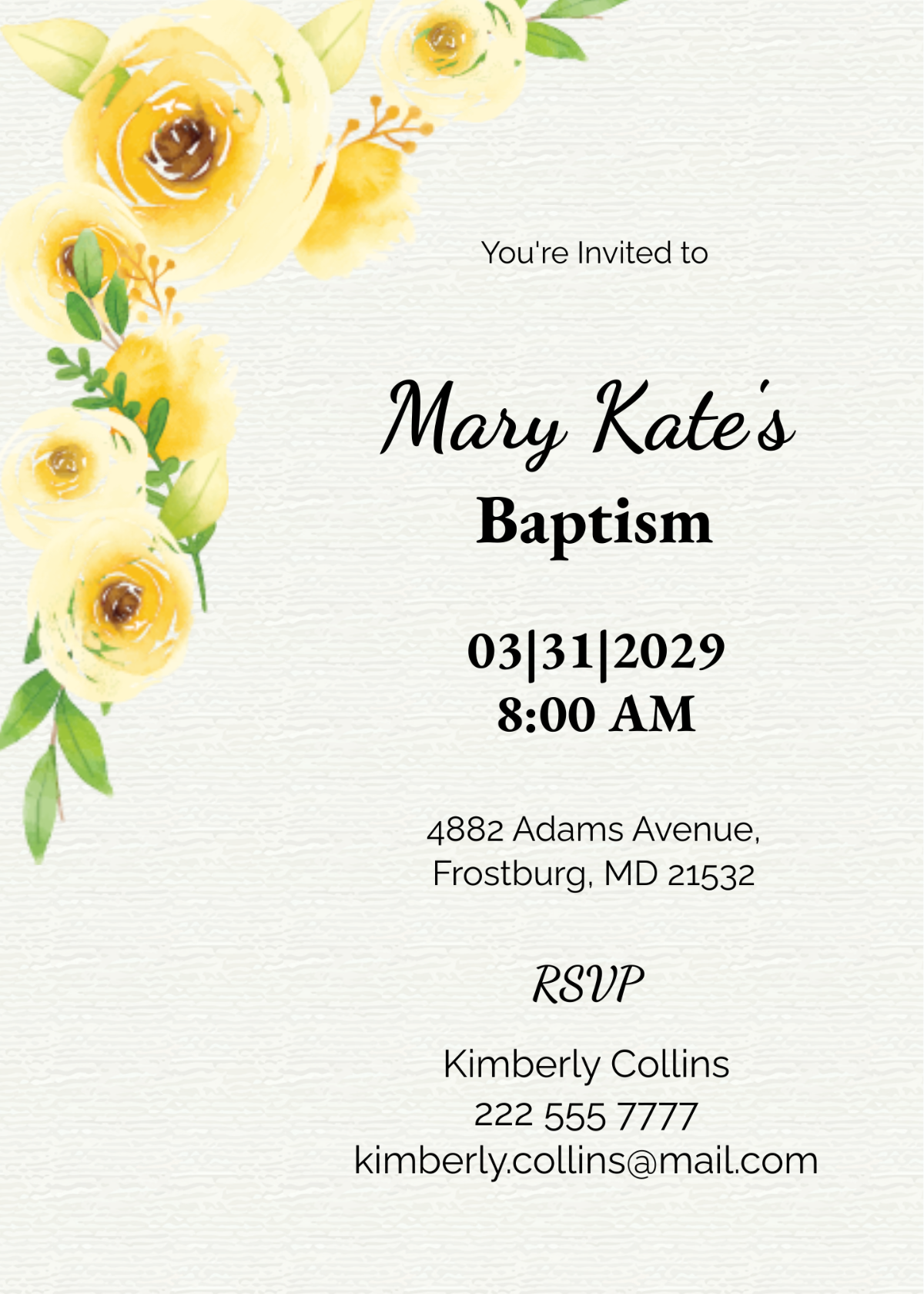 Baptism Invitation Card Template - Edit Online & Download