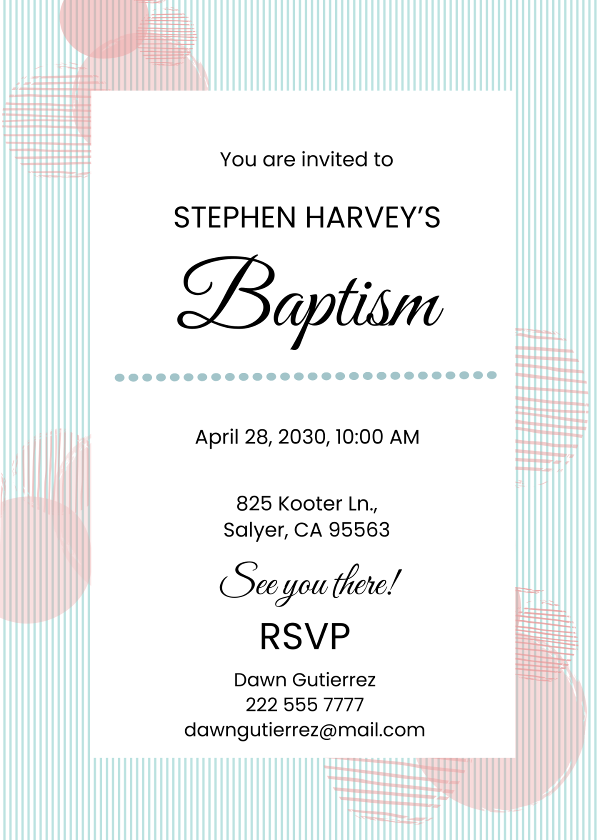 Sample Baptism Invitation Template - Edit Online & Download